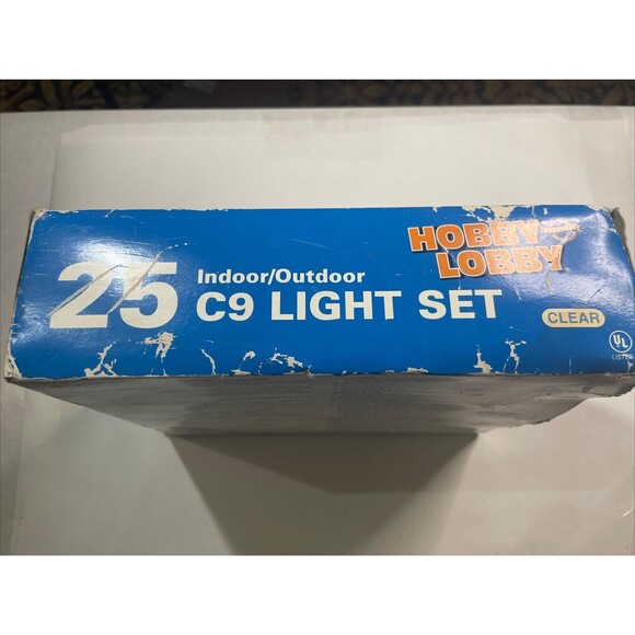 Hobby Lobby 25ct Christmas Lights C9 Set Indoor Outdoor Clear Vintage New In Box - Picture 1 of 4